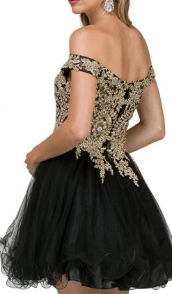 Dancing Queen - 2130 Off Shoulder Embellished Cocktail Dress 13 Dancing Queen - 2130 Off Shoulder Embellished Cocktail Dress