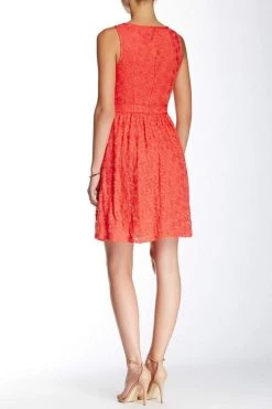 Adrianna Papell - 12245720 Sleeveless Split Lace Dress Homecoming Dresses