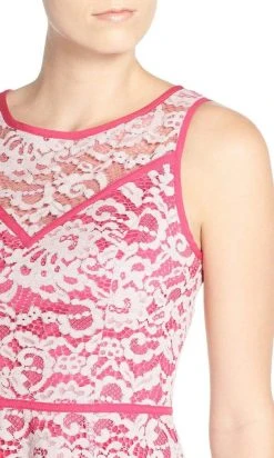 Adrianna Papell - 12253970 Floral Bateau Neck A-Line Dress