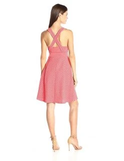 Adrianna Papell - 12255150 Sleeveless Striped Ottoman Knit Sundress Cocktail Dresses