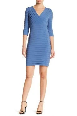 Cocktail Dresses Adrianna Papell - 13189310 Shutter Pleats Jersey Knit Sheath Dress