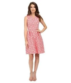Adrianna Papell - 13262110 Split Neck Floral A-Line Dress Cocktail Dresses