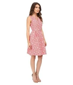 Adrianna Papell - 13262110 Split Neck Floral A-Line Dress Cocktail Dresses
