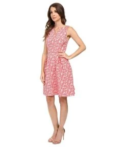 Adrianna Papell - 13262110 Split Neck Floral A-Line Dress Cocktail Dresses