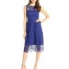 Adrianna Papell - 15250960 Bateau Neck Flare Lace Dress