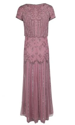 Adrianna Papell - 191906600 Embellished Mesh Blouson Evening Dress Formal Gowns
