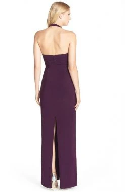 Adrianna Papell - 191915320 Ruched Jersey Halter Dress Formal Gowns