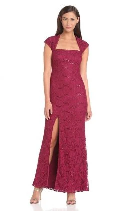 Formal Gowns Adrianna Papell - 231M44950 Cap Sleeve Sequined Lace Gown
