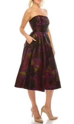 Adrianna Papell - 41887910 Floral Straight Tea Length Dress Cocktail Dresses 8 Adrianna Papell - 41887910 Floral Straight Tea Length Dress Cocktail Dresses