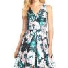 Adrianna Papell - 41911890 Floral Mikado Fit And Flare Cocktail Dress 1 Adrianna Papell - 41911890 Floral Mikado Fit And Flare Cocktail Dress