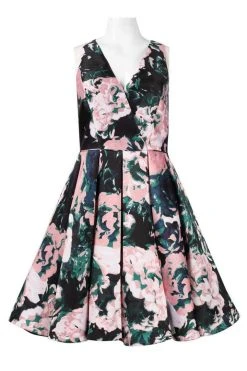 Adrianna Papell - 41911890 Floral Mikado Fit And Flare Cocktail Dress