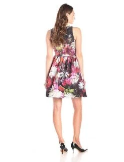 Adrianna Papell - 41912000 Printed Bateau Cocktail Dress Cocktail Dresses
