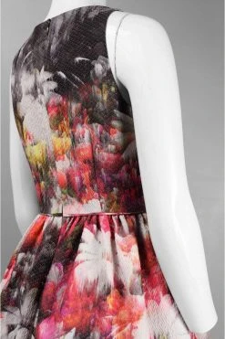 Adrianna Papell - 41912000 Printed Bateau Cocktail Dress Cocktail Dresses