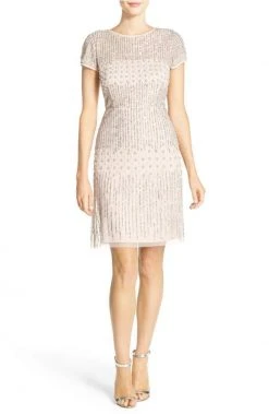 Cocktail Dresses Adrianna Papell - 41926810 Cap Sleeve Rivulet Beaded Sheath Dress 14 Cocktail Dresses Adrianna Papell - 41926810 Cap Sleeve Rivulet Beaded Sheath Dress