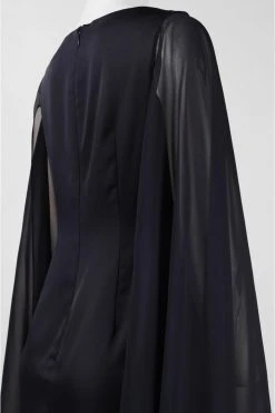 Adrianna Papell - 81917310 Fitted Bateau Dress With Cape Formal Gowns 7 Adrianna Papell - 81917310 Fitted Bateau Dress With Cape Formal Gowns