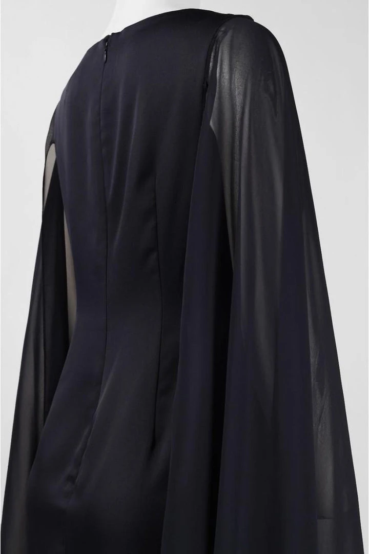 Adrianna Papell - 81917310 Fitted Bateau Dress With Cape Formal Gowns 5 Adrianna Papell - 81917310 Fitted Bateau Dress With Cape Formal Gowns