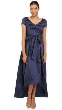 Cocktail Dresses Adrianna Papell - 81917430 Ruched Taffeta High-Low Gown