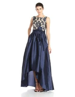 Adrianna Papell - 81928510 Sleeveless Floral Bateau Hi-Low Ballgown Formal Gowns
