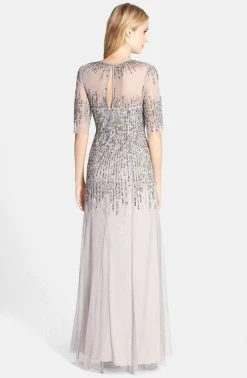 Adrianna Papell - 91896950 Embellished Illusion Jewel Sheath Gown Formal Gowns