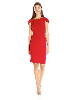 Adrianna Papell - AP1D100363 Off-Shoulder Jersey Sheath Dress