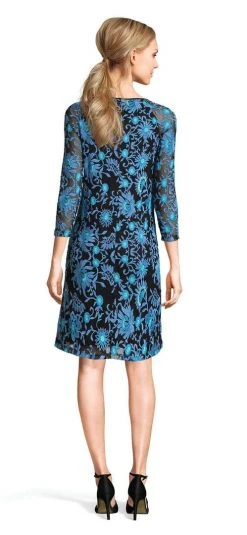 Adrianna Papell - AP1D100673 Embroidered Quarter Sleeve Sheath Dress Cocktail Dresses