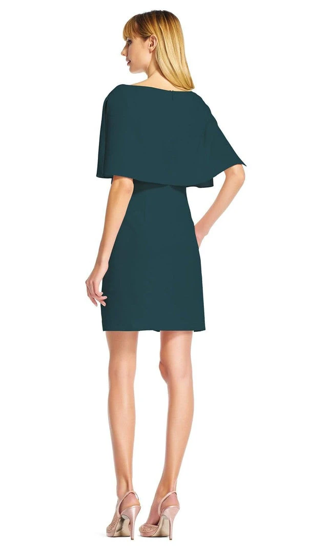 Adrianna Papell - AP1D100716 Popover Cape Crepe Shift Dress 4 Adrianna Papell - AP1D100716 Popover Cape Crepe Shift Dress