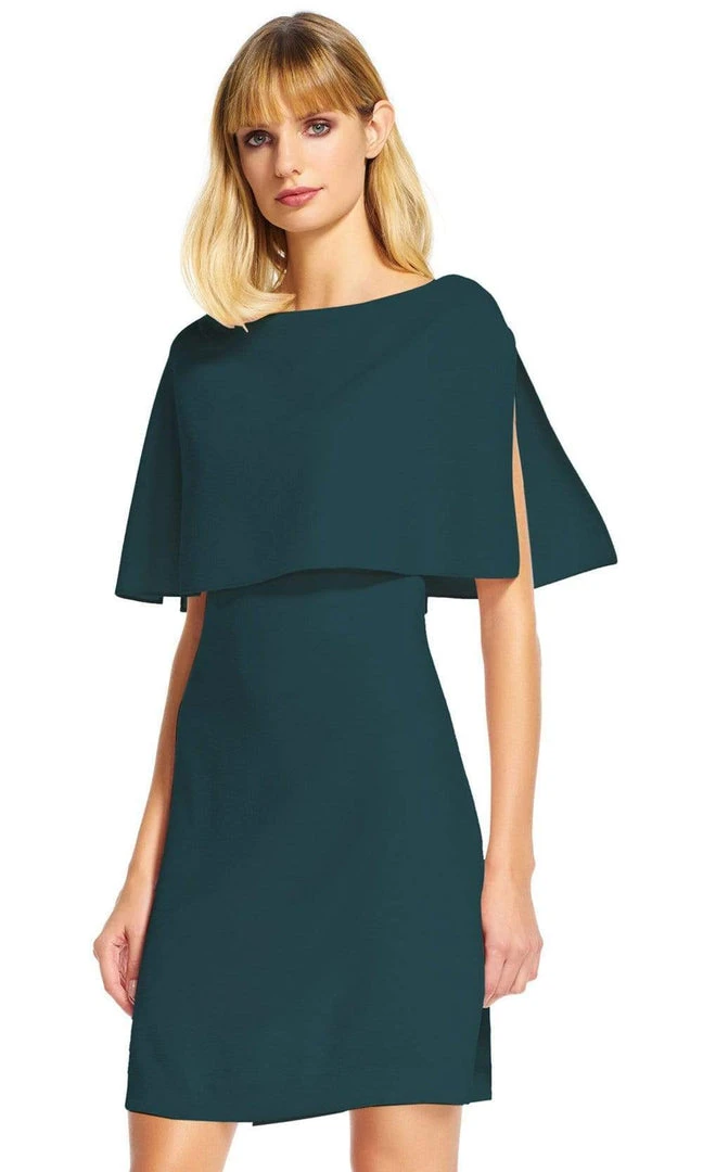 Adrianna Papell - AP1D100716 Popover Cape Crepe Shift Dress 5 Adrianna Papell - AP1D100716 Popover Cape Crepe Shift Dress