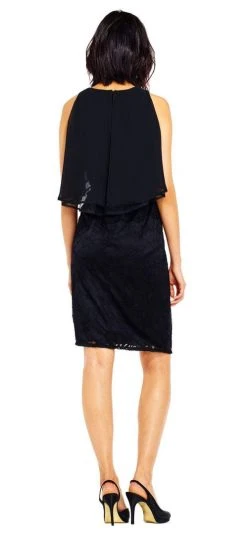 Adrianna Papell - AP1D100739 Flutter Paneled Cape Chiffon Dress Cocktail Dresses