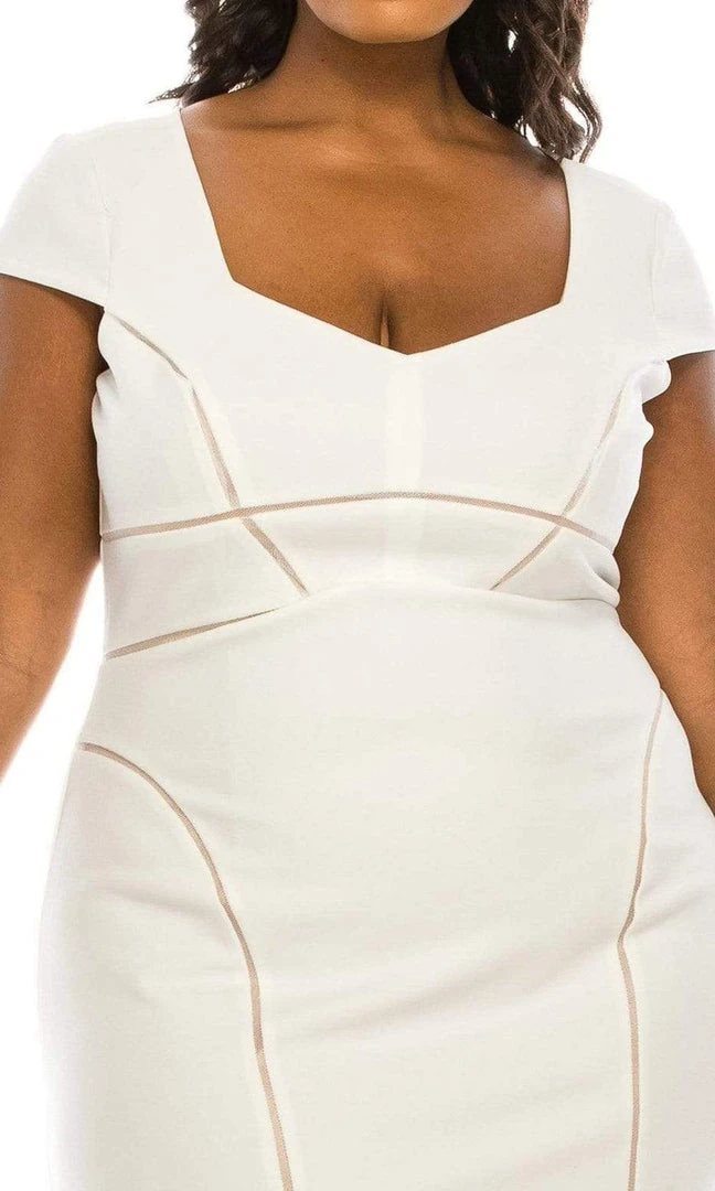 Adrianna Papell - AP1D100745 Modified V-Neck Sheath Dress 6 Adrianna Papell - AP1D100745 Modified V-Neck Sheath Dress