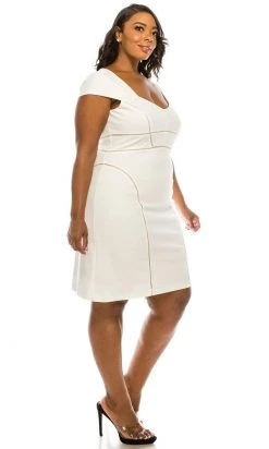 Adrianna Papell - AP1D100745 Modified V-Neck Sheath Dress 9 Adrianna Papell - AP1D100745 Modified V-Neck Sheath Dress