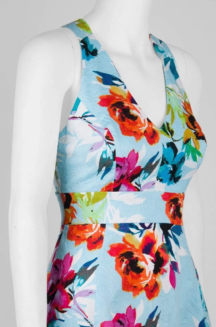 Adrianna Papell - AP1D100808 Floral Print Empire A-Line Dress 8 Adrianna Papell - AP1D100808 Floral Print Empire A-Line Dress