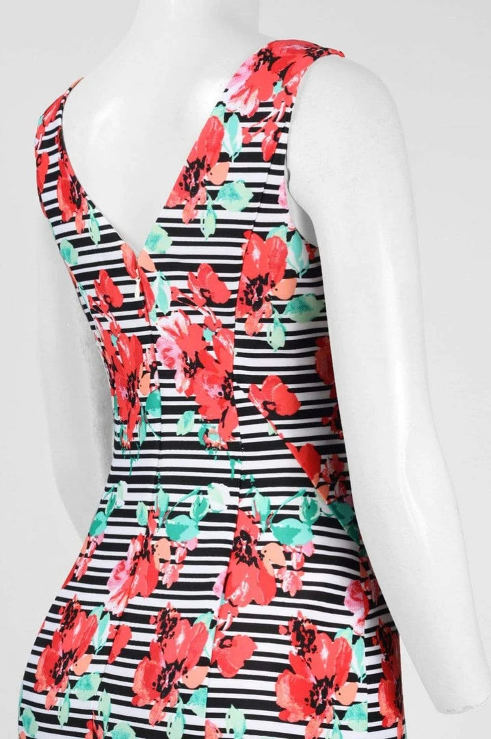 Cocktail Dresses Adrianna Papell - AP1D100873 Floral Striped Sheath Cocktail Dress 6 Cocktail Dresses Adrianna Papell - AP1D100873 Floral Striped Sheath Cocktail Dress