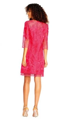 Cocktail Dresses Adrianna Papell - AP1D101153 Floral Embroidered Short Sheath Dress