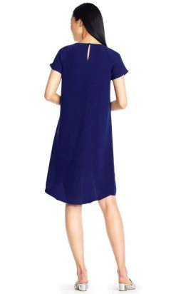 Adrianna Papell - AP1D101223 Gauzy Crepe Flutter Sleeve Shift Dress