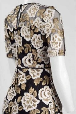 Adrianna Papell - AP1D101410 Floral Embroidered Illusion Bateau Dress Cocktail Dresses