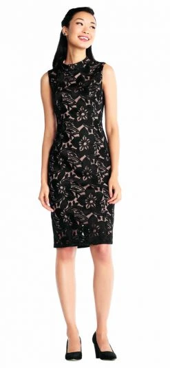 Adrianna Papell - AP1D101525 High Neck Floral Cocktail Dress Cocktail Dresses