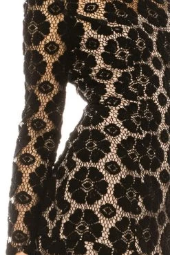 Adrianna Papell - AP1D101556 Lace Scoop Long Sleeves Dress Cocktail Dresses 10 Adrianna Papell - AP1D101556 Lace Scoop Long Sleeves Dress Cocktail Dresses