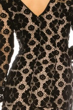 Adrianna Papell - AP1D101556 Lace Scoop Long Sleeves Dress Cocktail Dresses 11 Adrianna Papell - AP1D101556 Lace Scoop Long Sleeves Dress Cocktail Dresses