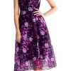 Adrianna Papell - AP1D101885 Printed Jewel Neck Pleated A-line Dress