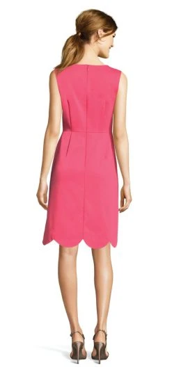 Cocktail Dresses Adrianna Papell - AP1D102083 Scalloped V-Neck Cocktail Dress