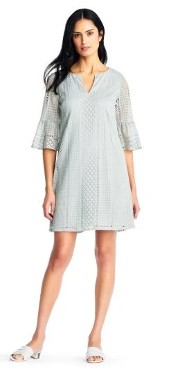 Adrianna Papell - AP1D102205 Striped Scoop A-Line Cocktail Dress