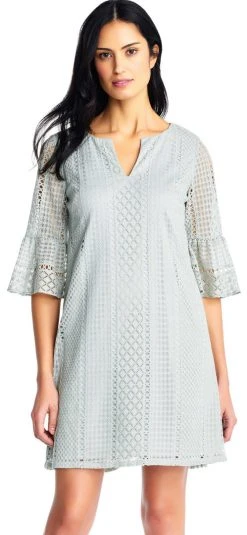 Adrianna Papell - AP1D102205 Striped Scoop A-Line Cocktail Dress