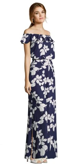 Adrianna Papell - AP1D102274 Floral Off-Shoulder Evening Dress