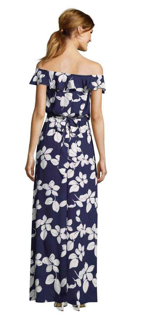 Adrianna Papell - AP1D102274 Floral Off-Shoulder Evening Dress 5 Adrianna Papell - AP1D102274 Floral Off-Shoulder Evening Dress