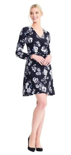 Cocktail Dresses Adrianna Papell - AP1D102578 Floral Faux Wrap Cocktail Dress