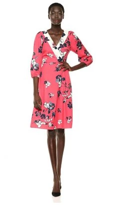 Adrianna Papell - AP1D103139 Floral Print Surplice V Neck A-Line Dress Cocktail Dresses 10 Adrianna Papell - AP1D103139 Floral Print Surplice V Neck A-Line Dress Cocktail Dresses