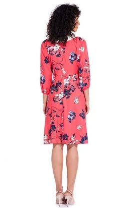 Adrianna Papell - AP1D103139 Floral Print Surplice V Neck A-Line Dress Cocktail Dresses
