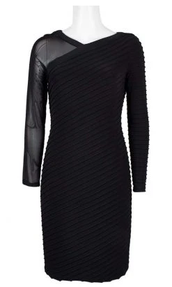 Adrianna Papell - AP1D103839 Long Sleeve Ribbed Fitted Dress 11 Adrianna Papell - AP1D103839 Long Sleeve Ribbed Fitted Dress