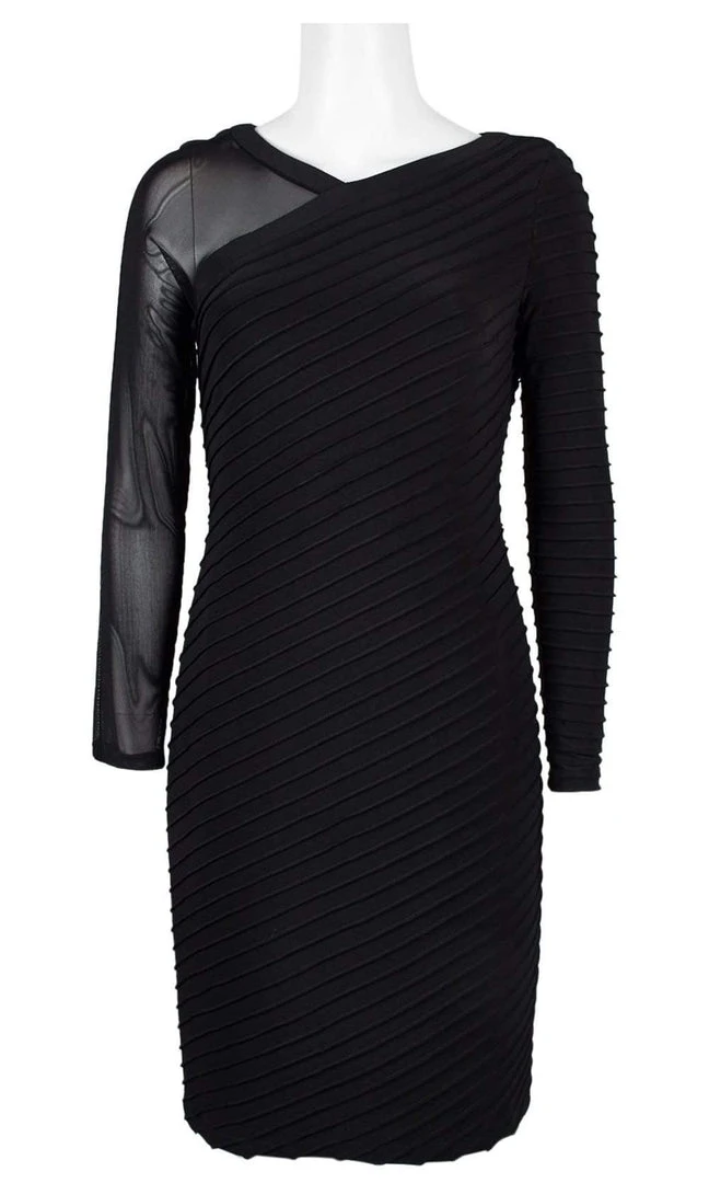 Adrianna Papell - AP1D103839 Long Sleeve Ribbed Fitted Dress 6 Adrianna Papell - AP1D103839 Long Sleeve Ribbed Fitted Dress