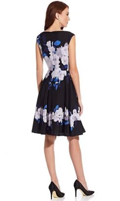 Adrianna Papell - AP1D103848 Floral Print Chiffon A-Line Dress